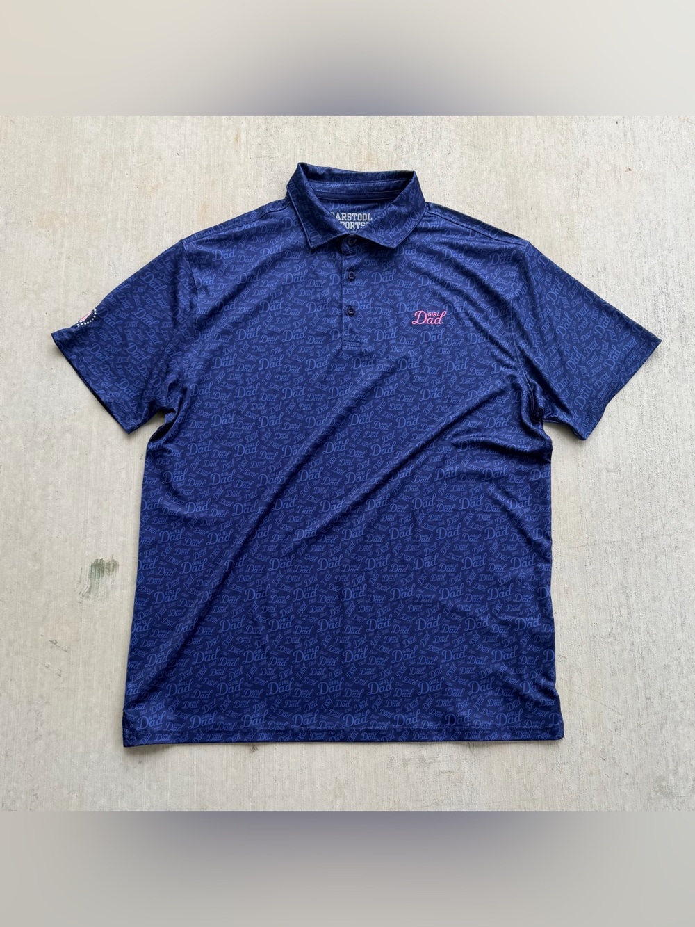 Barstool Sports Golf Polo Shirt Girl Dad All Over Print Stretch 2XL